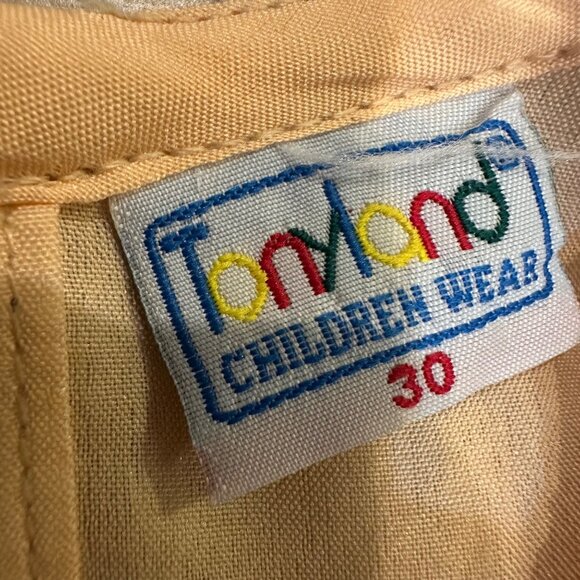 Girls Peach Traditional Embroidered Dress W/ Sheer Sleeves & Gold Detailing Size - Picture 7 of 9